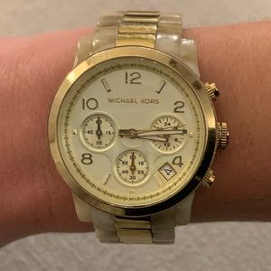 Michael Kors Mk-5139 Horn & Gold Watch